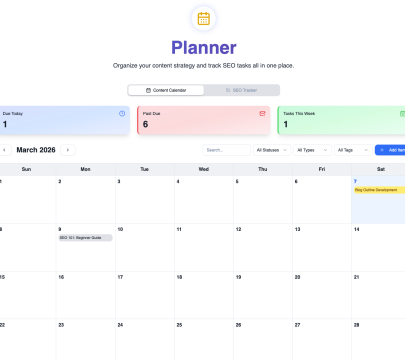 content planner feature seonoob